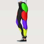 Lila Gelbgelbe Gelbhörnchen Schwarze Leggings (Links)