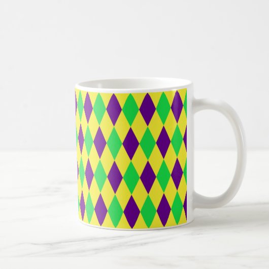 Lila-Gelbgrün-Harlequin-Muster Kaffeetasse (Rechts)