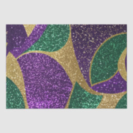Lila-Gelbgrün-Mardi-Gras-Glitzer-Muster Seidenpapier