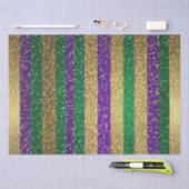 Lila-Gelbgrün-Mardi-Gras-Glitzer-Muster Seidenpapier (Handwerk)