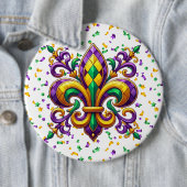 Lila-Gelbgrün Mardi Gras Lilie Button (Beispiel)