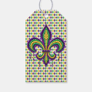 Lila-Gelbgrün Mardi Gras Lilie Geschenkanhänger