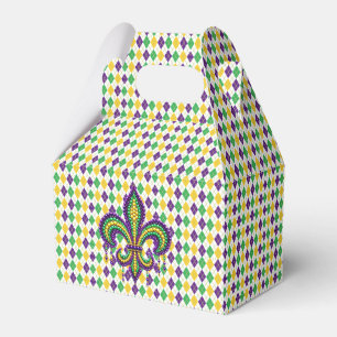 Lila-Gelbgrün Mardi Gras Lilie Geschenkschachtel