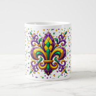 Lila-Gelbgrün Mardi Gras Lilie Jumbo-Tasse