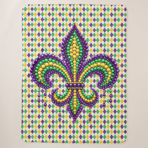 Lila-Gelbgrün Mardi Gras Lilie Sherpadecke