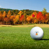 Lila-gelblicher Monogramm-Buchstabe A Golfball