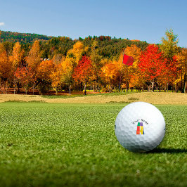 Lila-gelblicher Monogramm-Buchstabe A Golfball