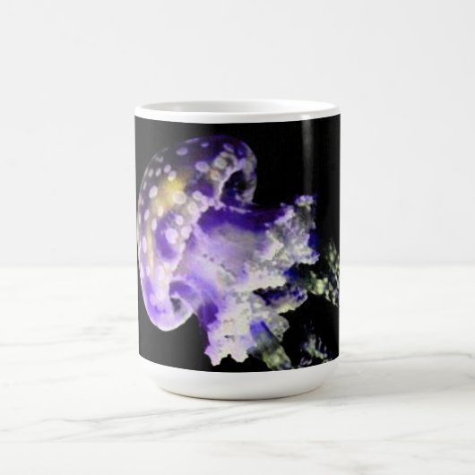 Lila Gelee-Fish-Design Monogramm-Tasse Kaffeetasse (Mittel)