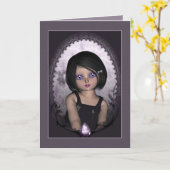 Lila Gem Karte (Gelbe Blume)