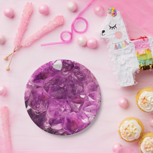 Lila Gem Stone Paper Plate Pappteller (Party)