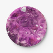Lila Gem Stone Paper Plate Pappteller (Vorderseite)