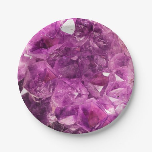 Lila Gem Stone Paper Plate Pappteller (Vorderseite)