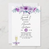 Lila gemalte Eukalyptus-Birne & Bubbly Einladung (Vorderseite)