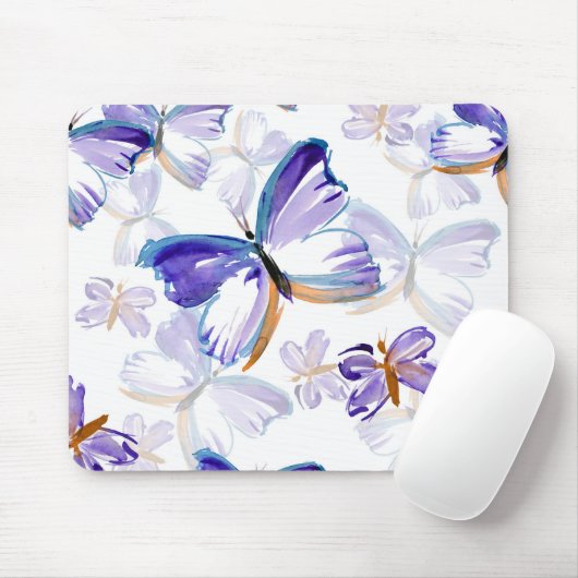 Lila gemalte Schmetterlinge Mousepad (Mit Mouse)