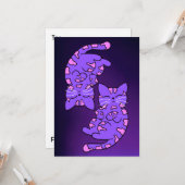 Lila Gemini Kittens Karte (Vorderseite/Rückseite Beispiel)