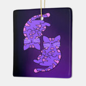 Lila Gemini Kittens Keramikornament (Links)