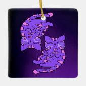 Lila Gemini Kittens Keramikornament (Vorderseite)