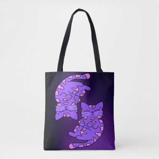 Lila Gemini Kittens Tasche (Vorderseite)