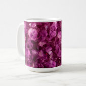 Lila Gemis Hintergrund des Amethyst Quarz Crystal Kaffeetasse (Vorderseite Links)