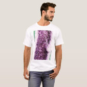 Lila Gemis Hintergrund des Amethyst Quarz Crystal T-Shirt (Vorne ganz)