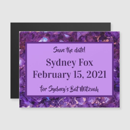 Lila Gemische speichern das Datumsfenster Magneteinladung (Vorne/Hinten)