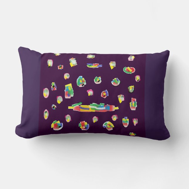 lila gemischte Farben gemusterte Qualität Lendenkissen (Vorderseite)