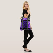 Lila gemischte Tierdrucke Tasche (Am Model)