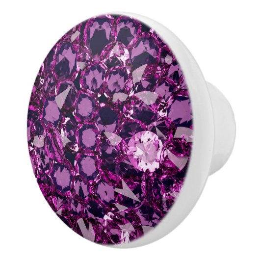 Lila Gems Amethyst Keramik Knob Keramikknauf (Rechts)
