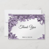 Lila Gemstone Blumenkarte Dankeskarte (Vorderseite)