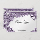 Lila Gemstone Blumenkarte Dankeskarte (Vorne/Hinten)