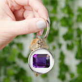 Lila Gemstone-Kronchakra Schlüsselanhänger (Hand)