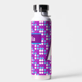 Lila Gemusterte Dots für benutzerdefinierte Monogr Trinkflasche (Links)
