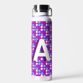 Lila Gemusterte Dots für benutzerdefinierte Monogr Trinkflasche (Rückseite)