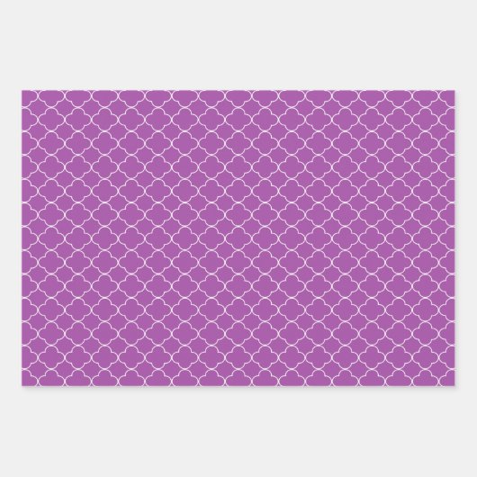 Lila Gemusterte Geschenkpapier Set (Vorderseite)