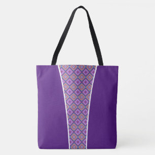 Lila Gemusterte Totbeutel Tasche