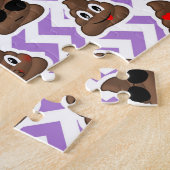 Lila gemustertes kacken Emojis Puzzlespiel Puzzle (Seite)