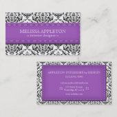 Lila genähter Damast-Innenarchitekt Visitenkarte (Vorne/Hinten)