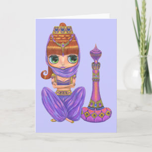 Lila Genie Doll Card Karte