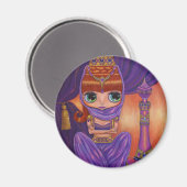 Lila Genie Magnet (Vorderseite/Rückseite)