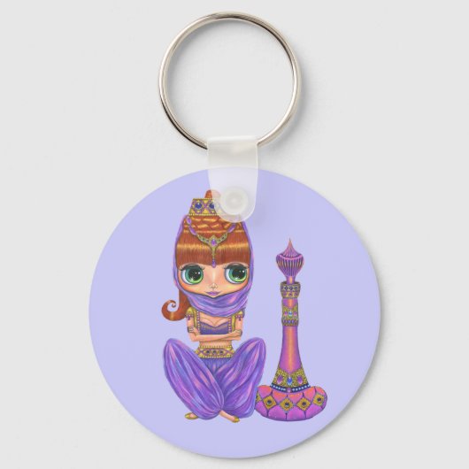 Lila Genie Schlüsselanhänger (Vorderseite)