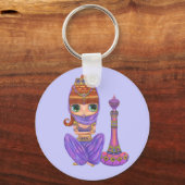 Lila Genie Schlüsselanhänger (Vorderseite)