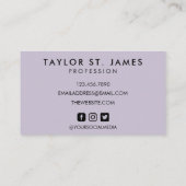 Lila Geode Crystal Modern  Visitenkarte (Rückseite)