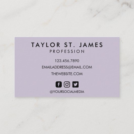 Lila Geode Crystal Modern  Visitenkarte (Rückseite)