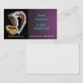 Lila Geode Felsen-Mineralachat-Kristall Visitenkarte (Vorne/Hinten)