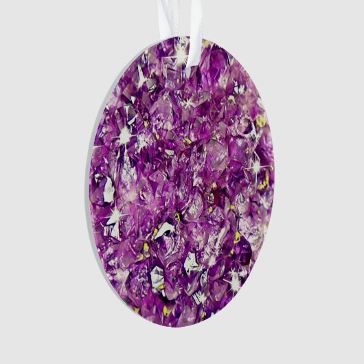 Lila Geode Picture Christmas Ornament (Vorderseite)