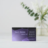 Lila Geometrie-Geschäfts-Karte Visitenkarte (Stehend Vorderseite)