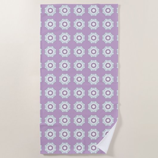 Lila geometrisch floral gemustert  strandtuch (Vorderseite)
