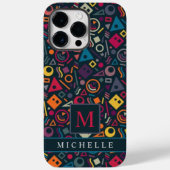 Lila geometrisch Navy Blue Pink Case-Mate iPhone Hülle (Rückseite)