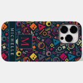 Lila geometrisch Navy Blue Pink Case-Mate iPhone Hülle (Rückseite (Horizontal))