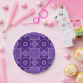 Lila geometrische abstrakte Design-Papierteller Pappteller (Party)